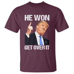 Trump Won 2024 T Shirt Get Over It 45 47th President TS10 Maroon Print Your Wear