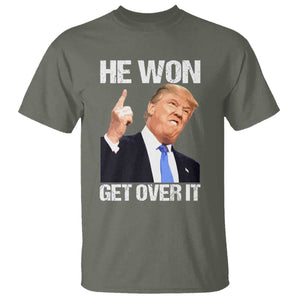 Trump Won 2024 T Shirt Get Over It 45 47th President TS10 Military Green Print Your Wear