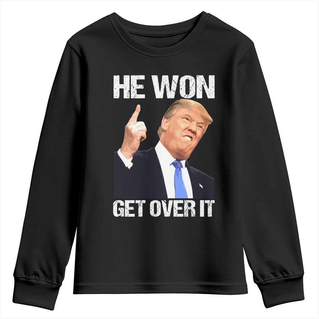 Trump Won 2024 Youth Sweatshirt Get Over It 45 47th President TS10 Black Print Your Wear
