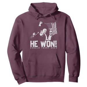 Donald Trump Won 2024 Hoodie He Won Fear Not American Hero Fight Fight Fight TS10 Maroon Print Your Wear