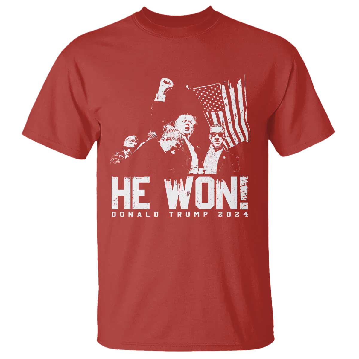 Donald Trump Won 2024 T Shirt He Won Fear Not American Hero Fight Fight Fight TS10 Red Print Your Wear