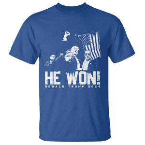 Donald Trump Won 2024 T Shirt He Won Fear Not American Hero Fight Fight Fight TS10 Royal Blue Print Your Wear
