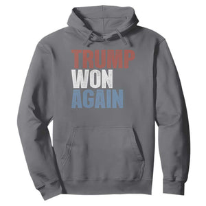 Trump Won Again 2024 Hoodie Retro 45 47 President Vintage 4547 TS10 Charcoal Print Your Wear
