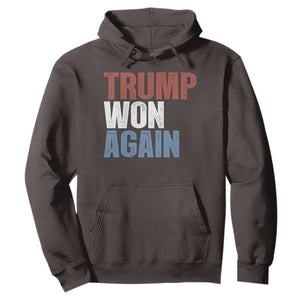 Trump Won Again 2024 Hoodie Retro 45 47 President Vintage 4547 TS10 Dark Chocolate Print Your Wear