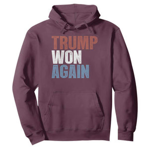Trump Won Again 2024 Hoodie Retro 45 47 President Vintage 4547 TS10 Maroon Print Your Wear