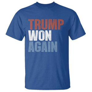 Trump Won Again 2024 T Shirt Retro 45 47 President Vintage 4547 TS10 Royal Blue Print Your Wear