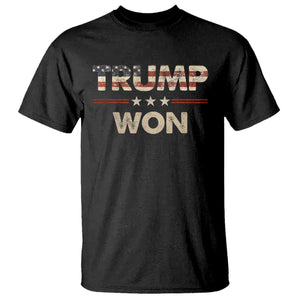 Trump Won 2024 T Shirt Retro 45 47 Vintage American Flag TS10 Black Print Your Wear