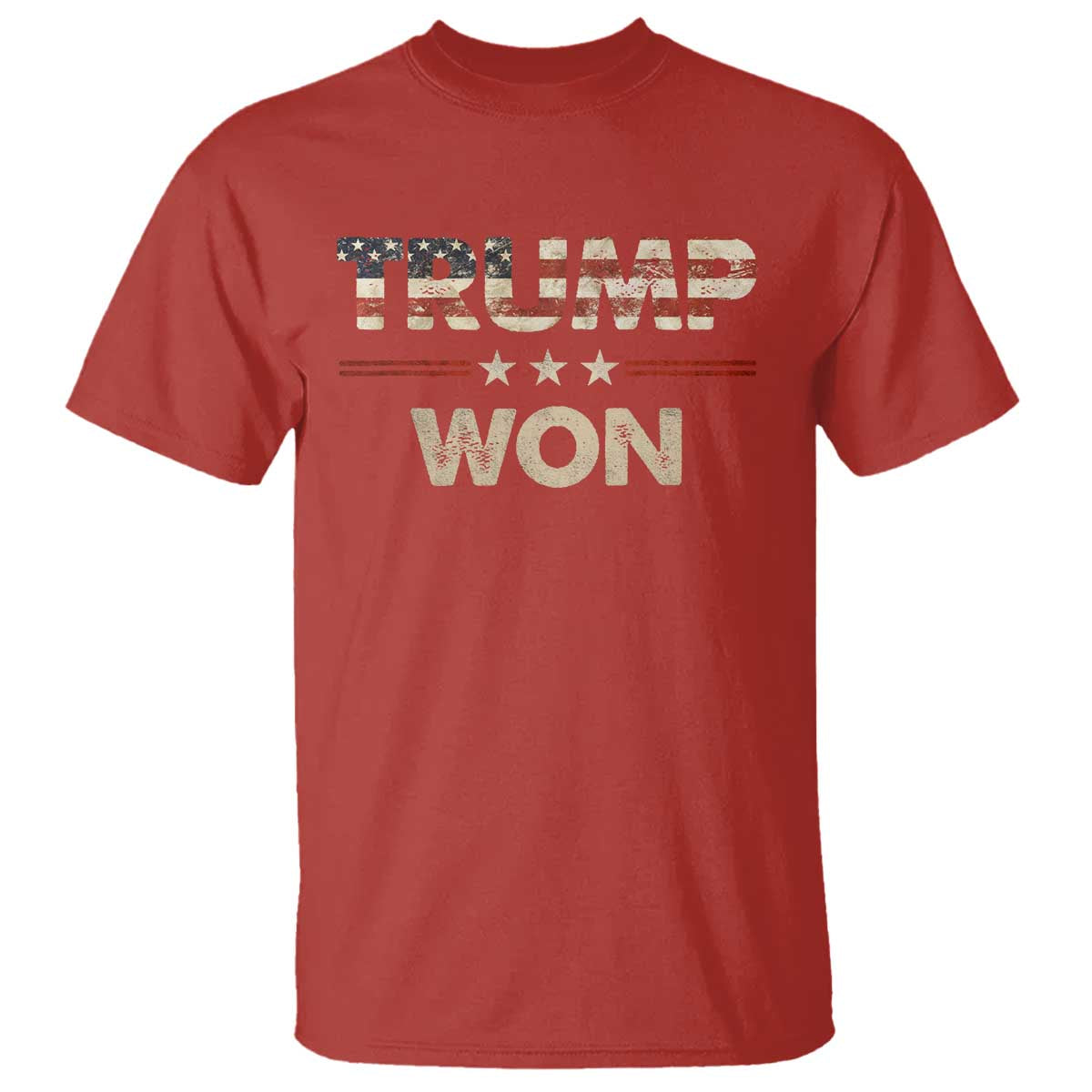 Trump Won 2024 T Shirt Retro 45 47 Vintage American Flag TS10 Red Print Your Wear