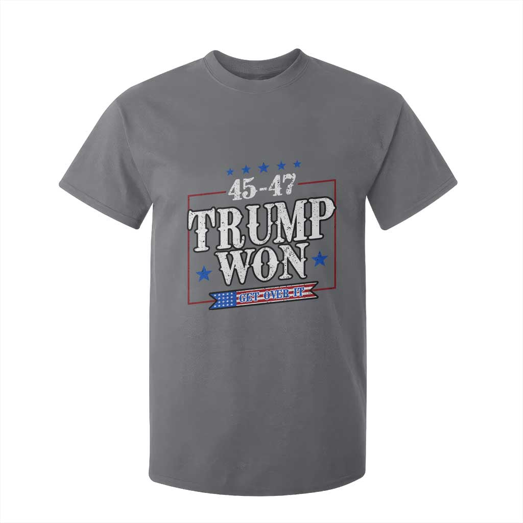 Trump 2024 T Shirt For Kid He Won Get Over it Gifts For Trump Supporter TS10 Charcoal Print Your Wear