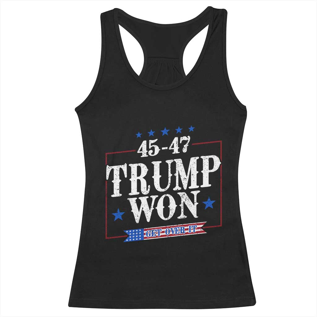 Trump 2024 Racerback Tank Top He Won Get Over it Gifts For Trump Supporter TS10 Black Print Your Wear