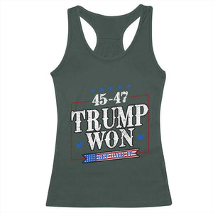 Trump 2024 Racerback Tank Top He Won Get Over it Gifts For Trump Supporter TS10 Dark Forest Green Print Your Wear