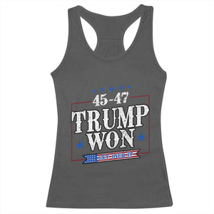 Trump 2024 Racerback Tank Top He Won Get Over it Gifts For Trump Supporter TS10 Dark Heather Print Your Wear
