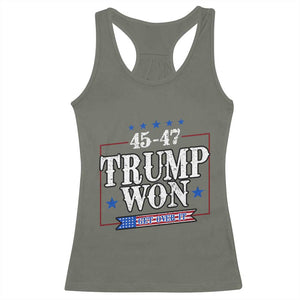 Trump 2024 Racerback Tank Top He Won Get Over it Gifts For Trump Supporter TS10 Military Green Print Your Wear