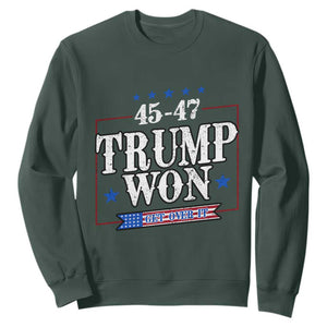 Trump 2024 Sweatshirt He Won Get Over it Gifts For Trump Supporter TS10 Dark Forest Green Print Your Wear