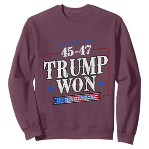 Trump 2024 Sweatshirt He Won Get Over it Gifts For Trump Supporter TS10 Maroon Print Your Wear