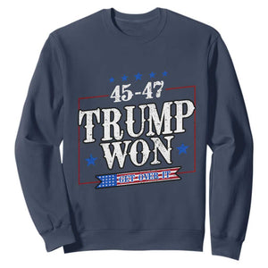 Trump 2024 Sweatshirt He Won Get Over it Gifts For Trump Supporter TS10 Navy Print Your Wear