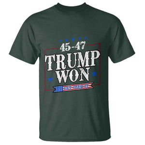 Trump 2024 T Shirt He Won Get Over it Gifts For Trump Supporter TS10 Dark Forest Green Print Your Wear