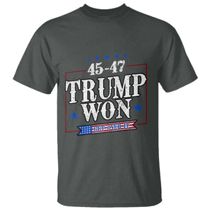 Trump 2024 T Shirt He Won Get Over it Gifts For Trump Supporter TS10 Dark Heather Print Your Wear