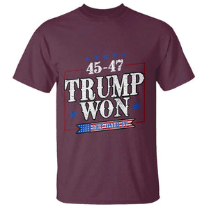 Trump 2024 T Shirt He Won Get Over it Gifts For Trump Supporter TS10 Maroon Print Your Wear