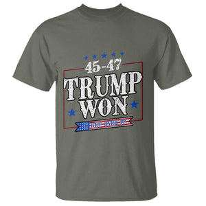 Trump 2024 T Shirt He Won Get Over it Gifts For Trump Supporter TS10 Military Green Print Your Wear