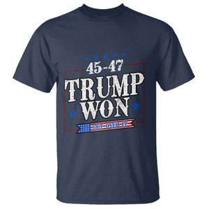 Trump 2024 T Shirt He Won Get Over it Gifts For Trump Supporter TS10 Navy Print Your Wear