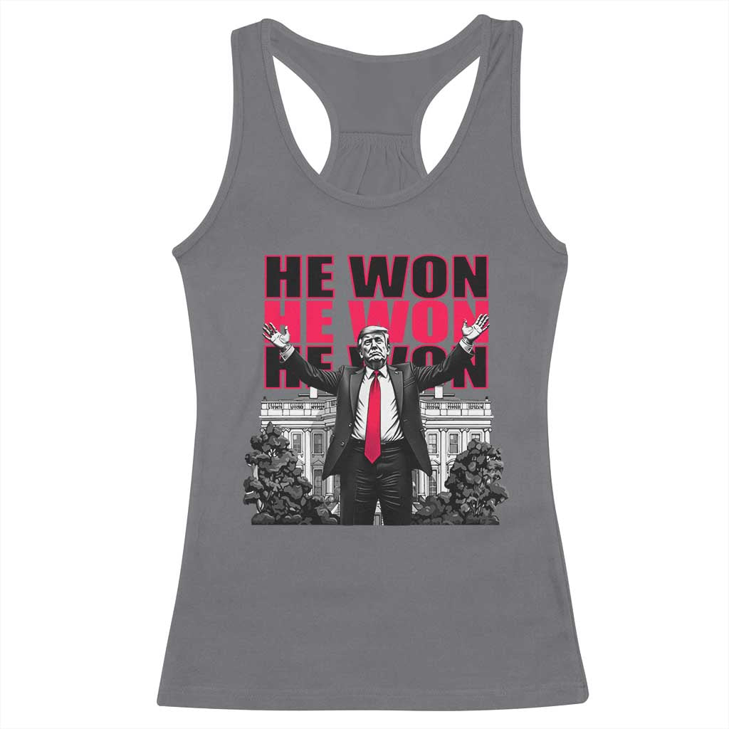 Daddy's Home Trump Won Racerback Tank Top White House He Won 2024 TS10 Charcoal Print Your Wear