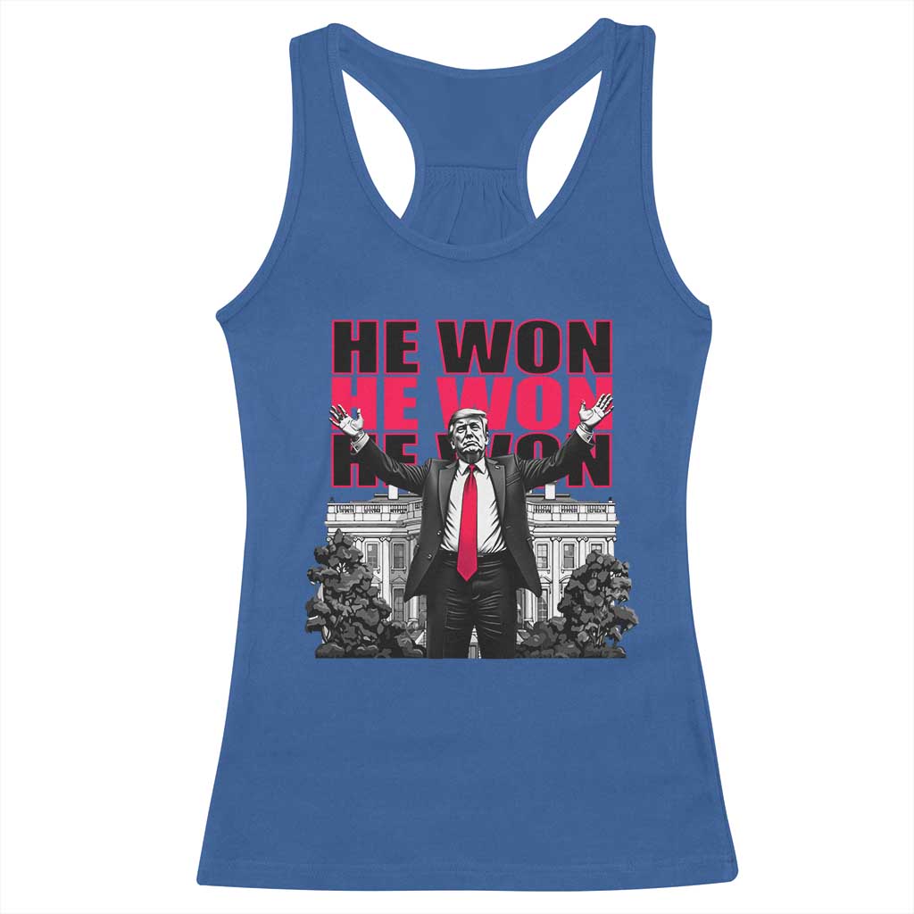 Daddy's Home Trump Won Racerback Tank Top White House He Won 2024 TS10 Royal Blue Print Your Wear