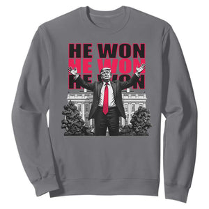 Daddy's Home Trump Won Sweatshirt White House He Won 2024 TS10 Charcoal Print Your Wear