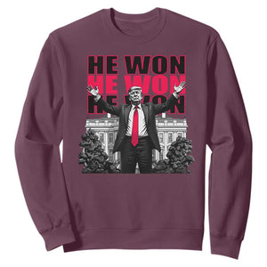 Daddy's Home Trump Won Sweatshirt White House He Won 2024 TS10 Maroon Print Your Wear