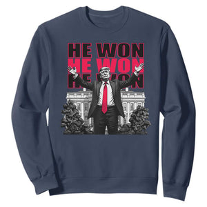 Daddy's Home Trump Won Sweatshirt White House He Won 2024 TS10 Navy Print Your Wear