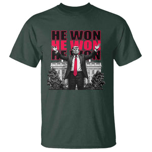 Daddy's Home Trump Won T Shirt White House He Won 2024 TS10 Dark Forest Green Print Your Wear