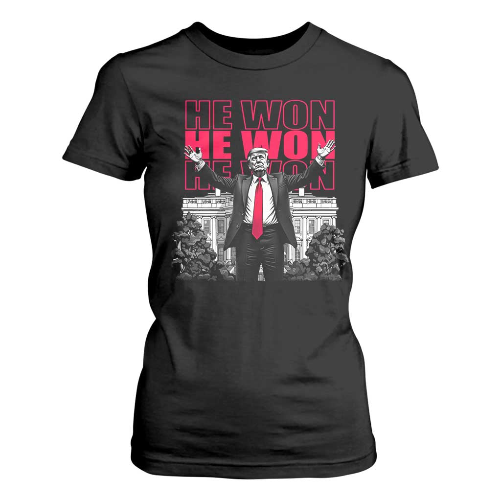 Daddy's Home Trump Won T Shirt For Women White House He Won 2024 TS10 Black Print Your Wear