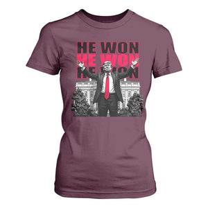 Daddy's Home Trump Won T Shirt For Women White House He Won 2024 TS10 Maroon Print Your Wear