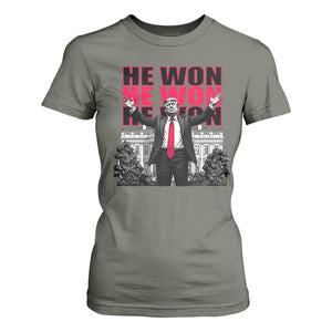 Daddy's Home Trump Won T Shirt For Women White House He Won 2024 TS10 Military Green Print Your Wear