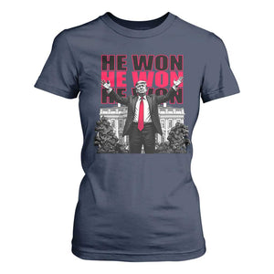 Daddy's Home Trump Won T Shirt For Women White House He Won 2024 TS10 Navy Print Your Wear