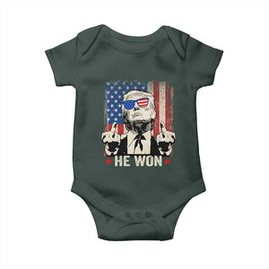 Trump Won 2024 Baby Onesie Middle Finger 45 47Th President Usa Flag TS10 Print Your Wear