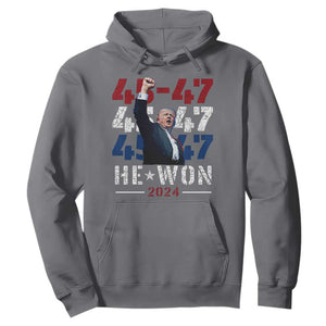 Trump Won 2024 Hoodie President 47th 45 47 Trump Wins TS10 Charcoal Print Your Wear
