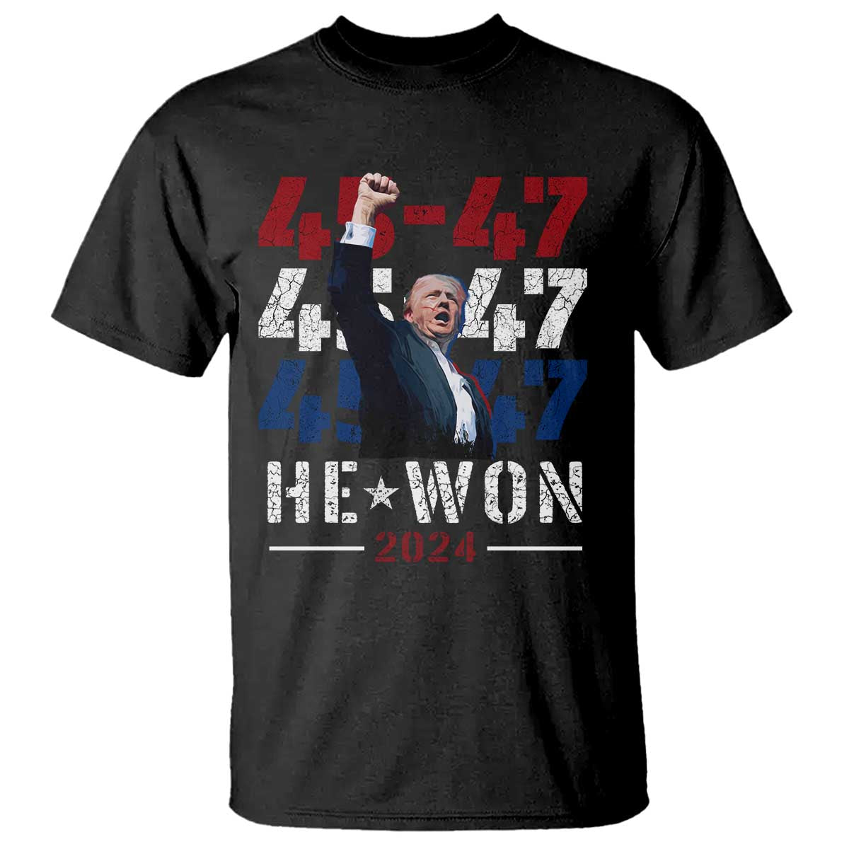 Trump Won 2024 T Shirt President 47th 45 47 Trump Wins TS10 Black Print Your Wear