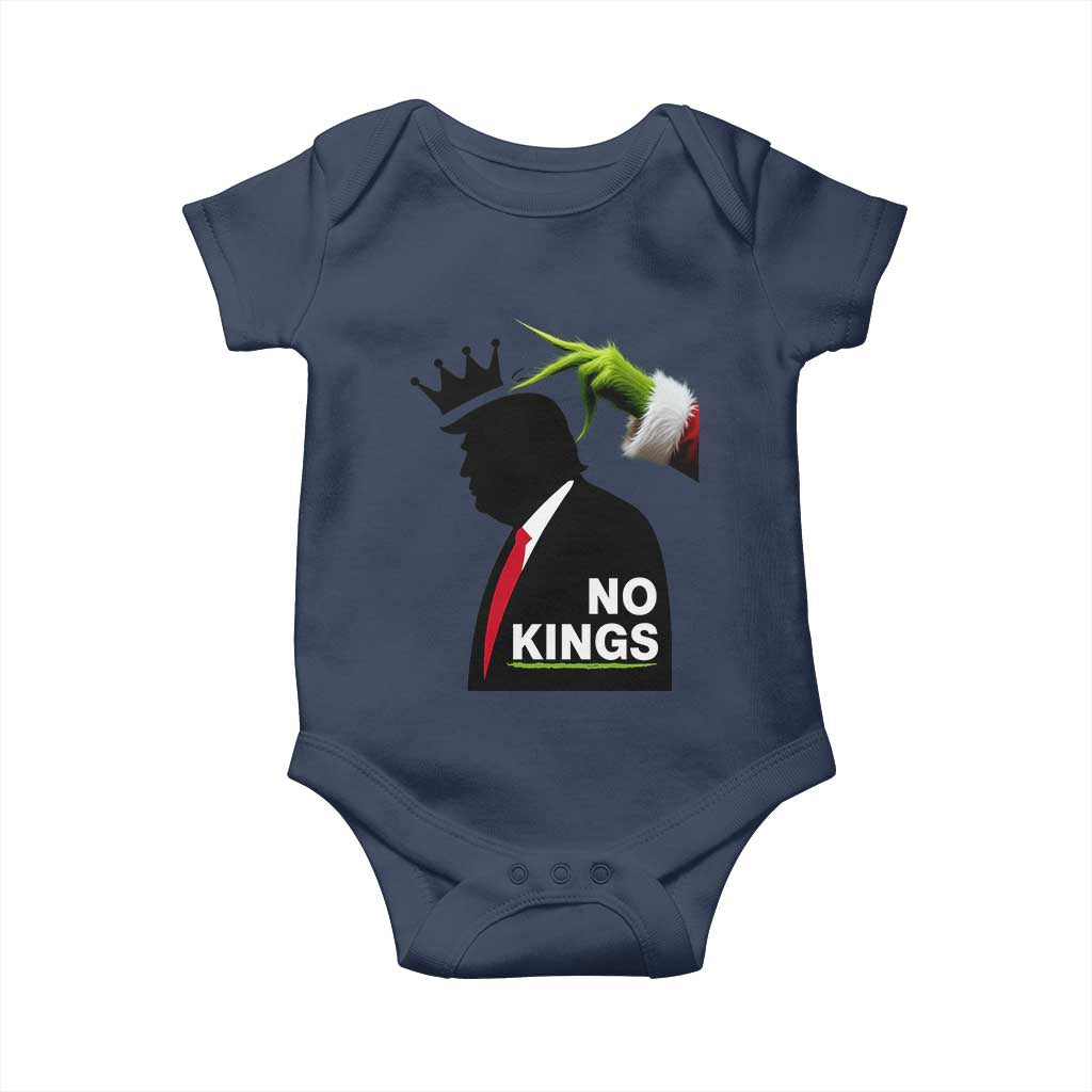 Funny Christmas No Kings in America Baby Onesie TS10 Navy Print Your Wear