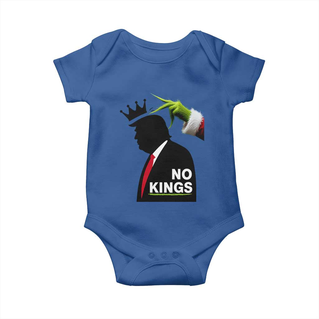 Funny Christmas No Kings in America Baby Onesie TS10 Royal Blue Print Your Wear