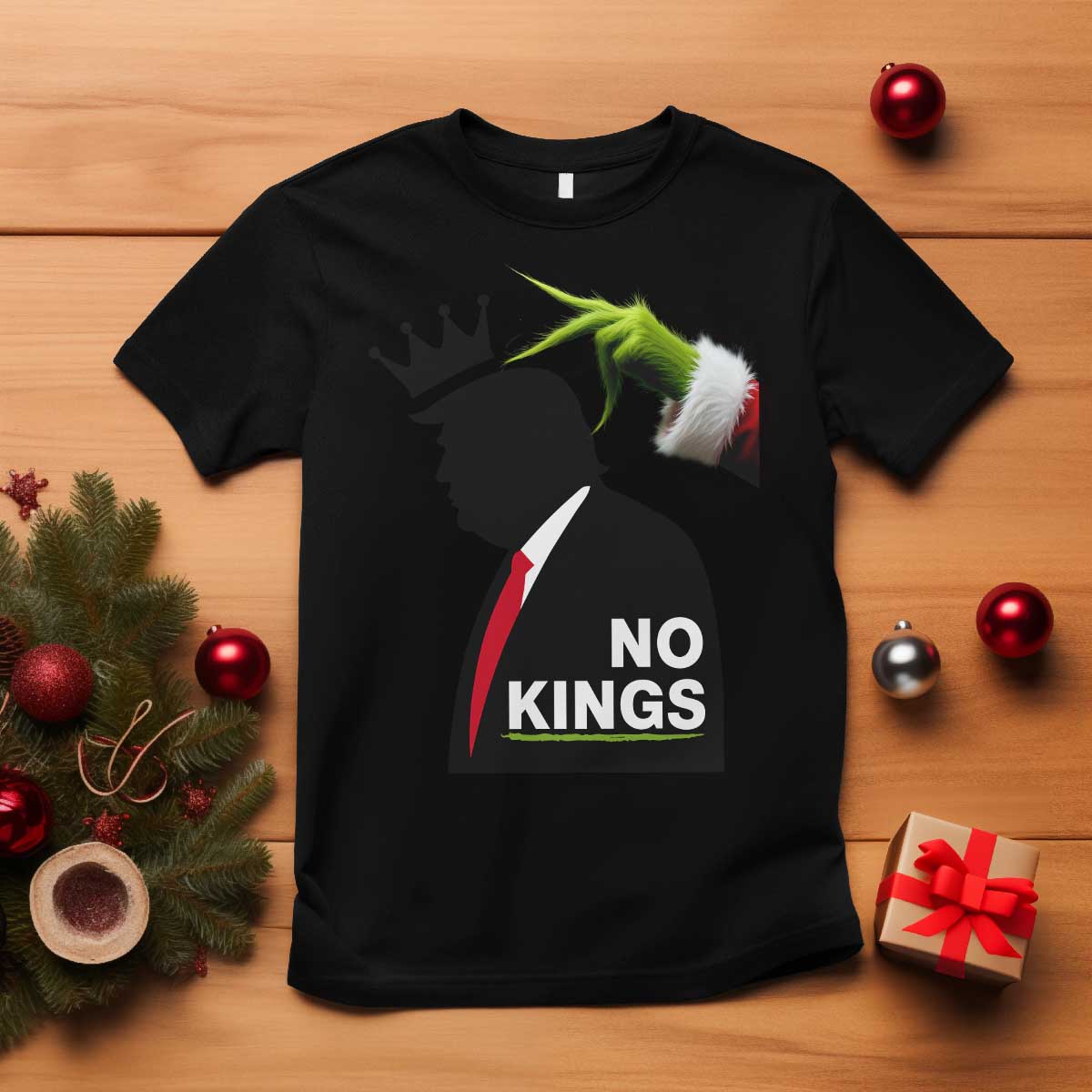 Funny Christmas No Kings in America T Shirt - Print Your Wear