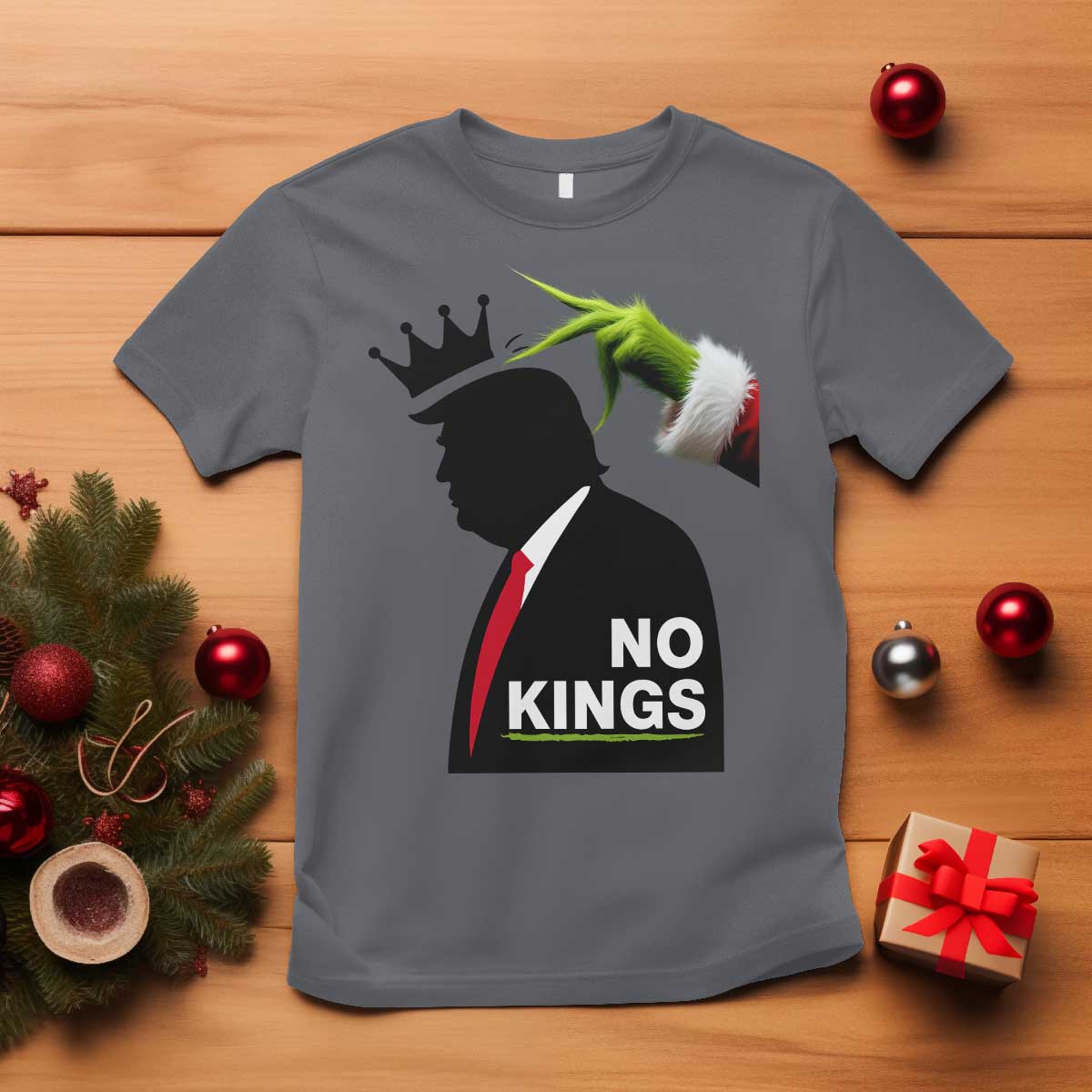 Funny Christmas No Kings in America T Shirt - Print Your Wear