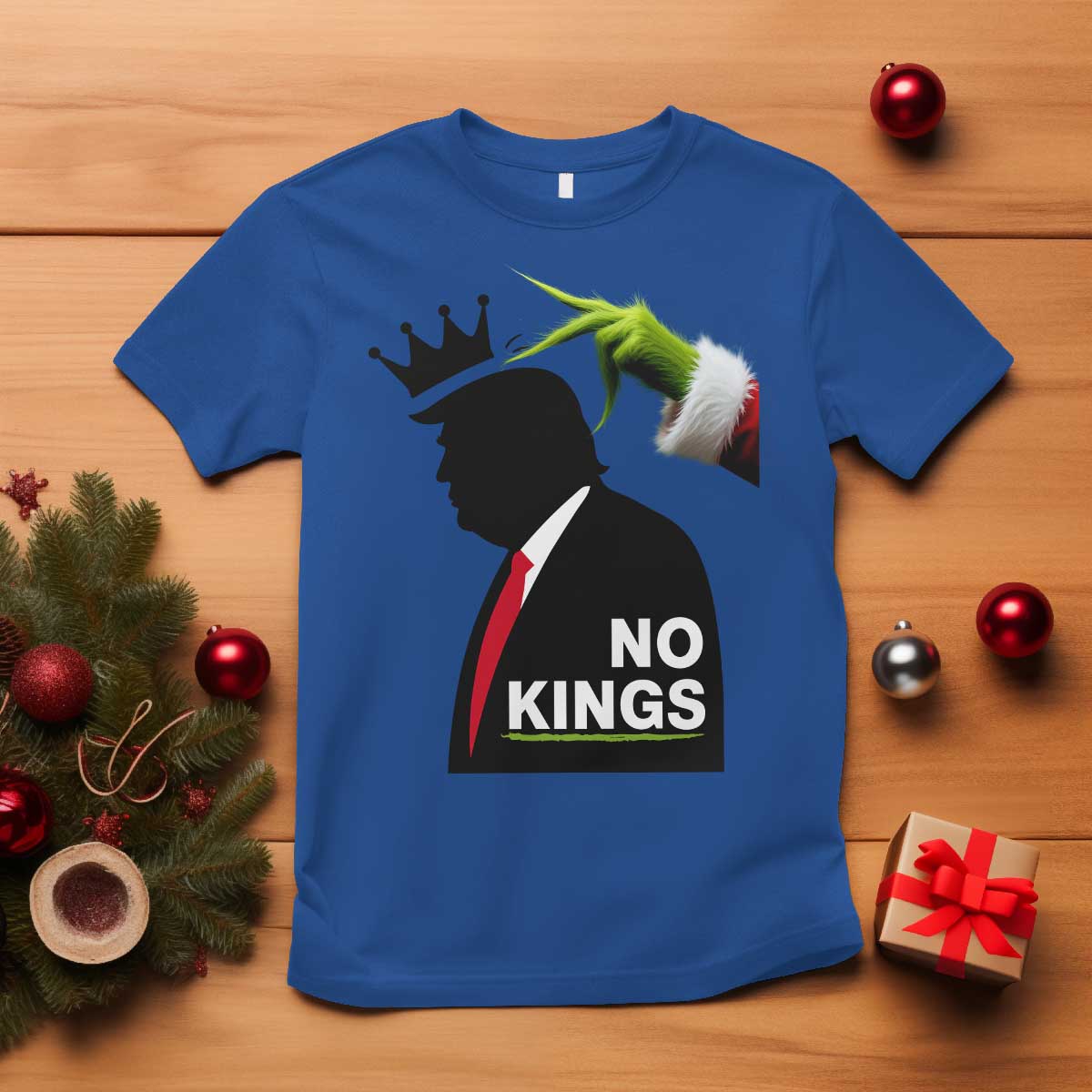 Funny Christmas No Kings in America T Shirt - Print Your Wear