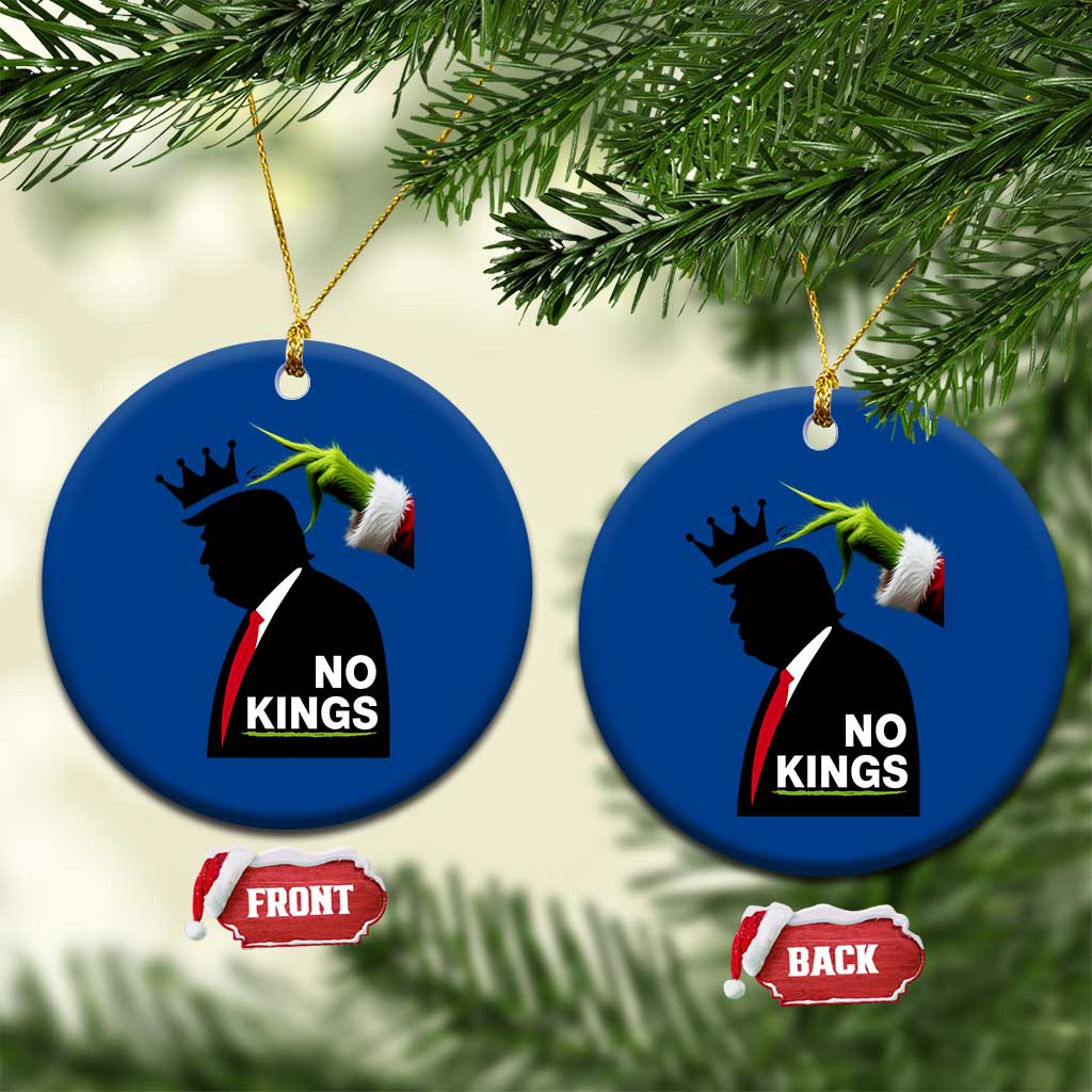 Funny Christmas No Kings in America Ceramic Ornament TS10 1pc Blue Print Your Wear