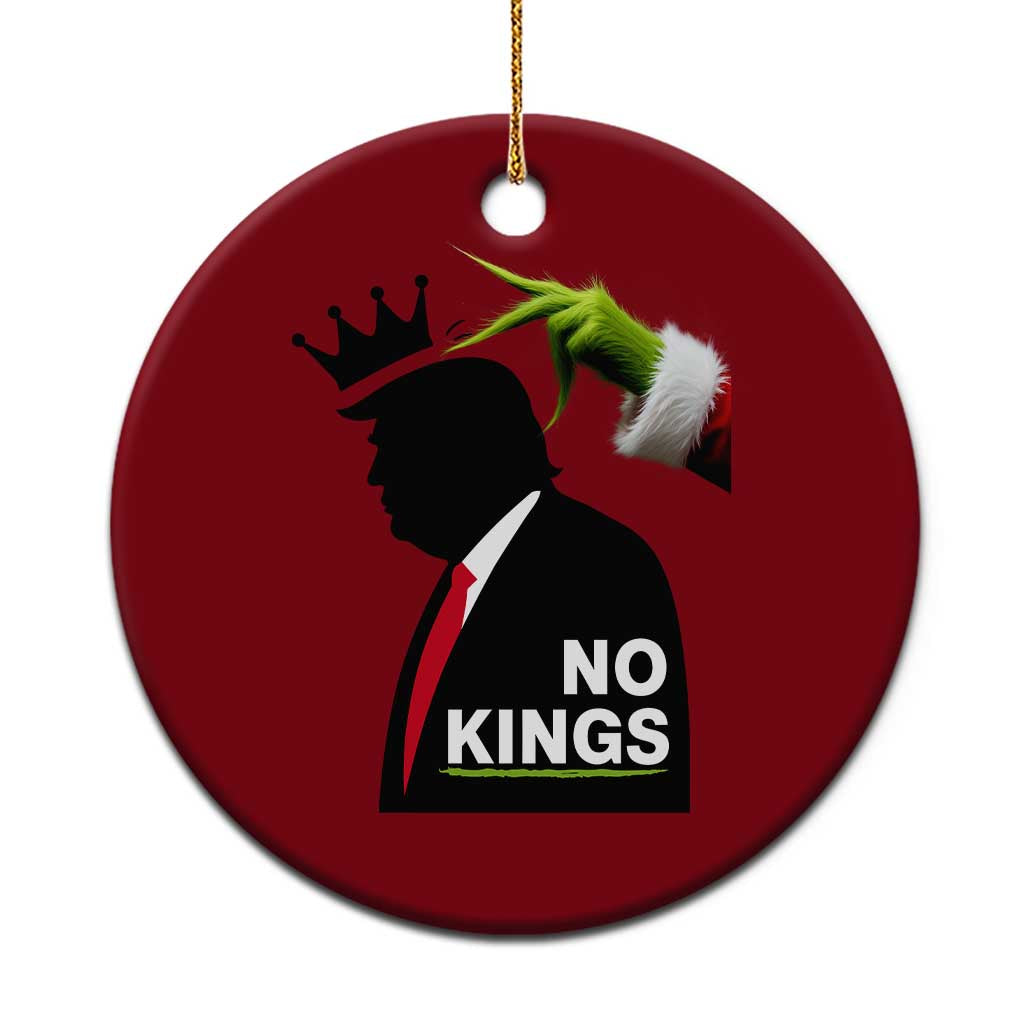 Funny Christmas No Kings in America Ceramic Ornament TS10 1pc Red Print Your Wear