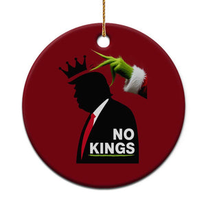 Funny Christmas No Kings in America Ceramic Ornament TS10 1pc Red Print Your Wear