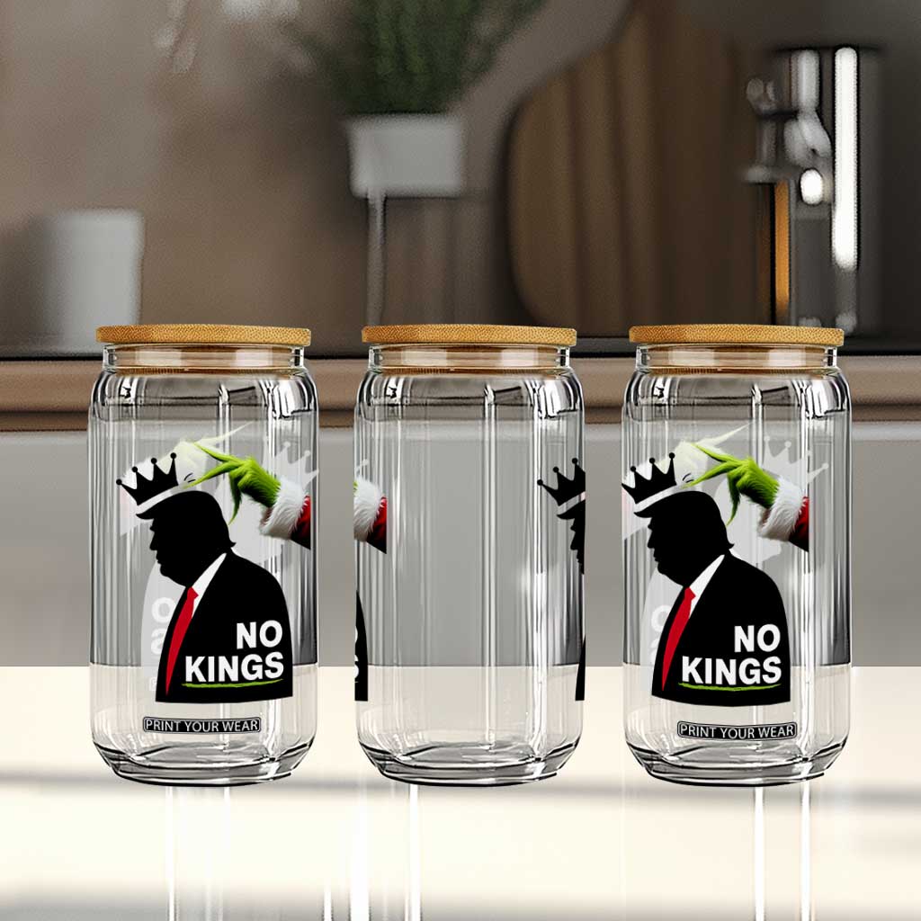 Funny Christmas No Kings in America Glass Can TS10 Print Your Wear