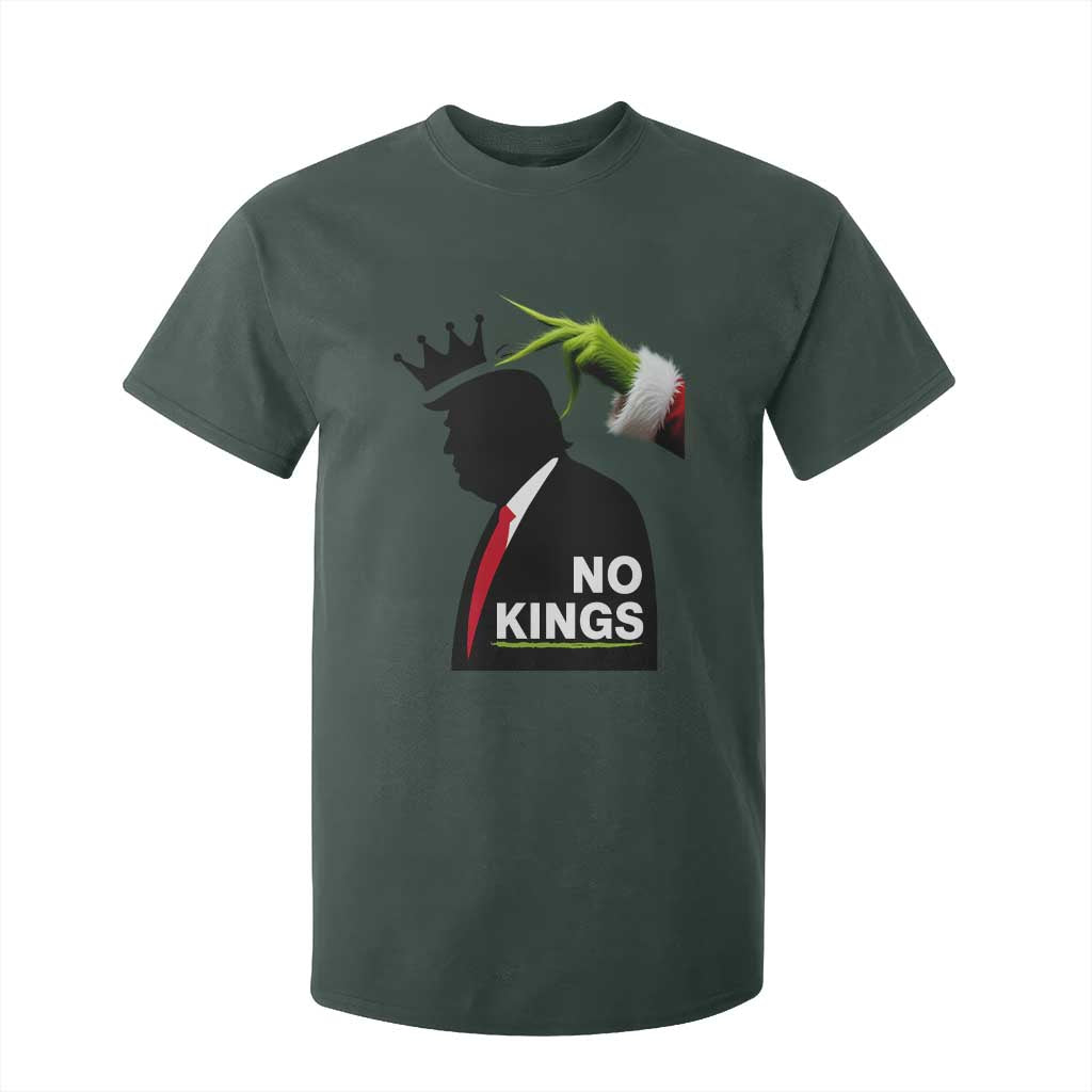 Funny Christmas No Kings in America T Shirt For Kid TS10 Dark Forest Green Print Your Wear