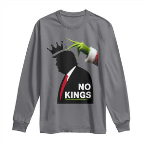 Funny Christmas No Kings in America Long Sleeve Shirt TS10 Charcoal Print Your Wear