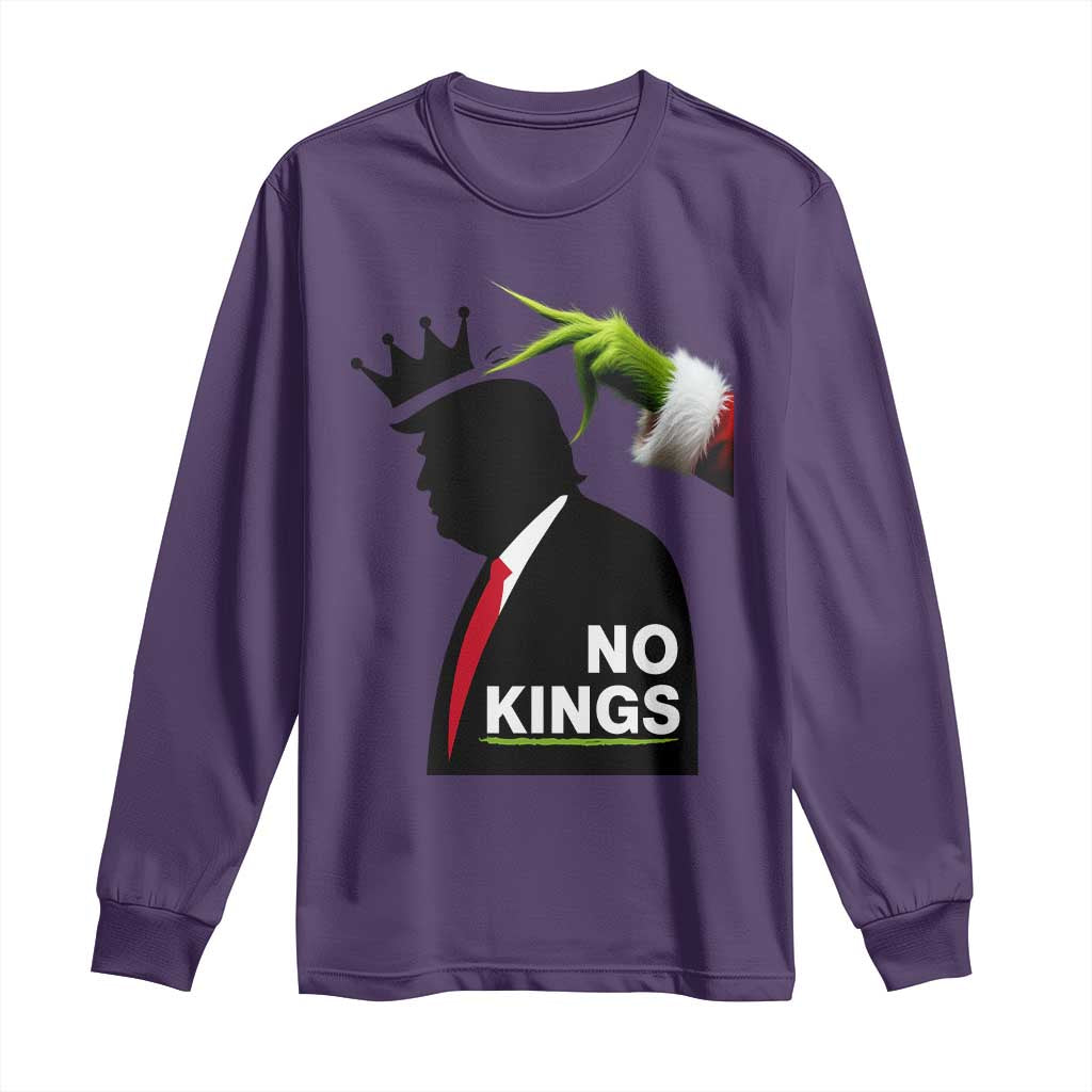Funny Christmas No Kings in America Long Sleeve Shirt TS10 Purple Print Your Wear